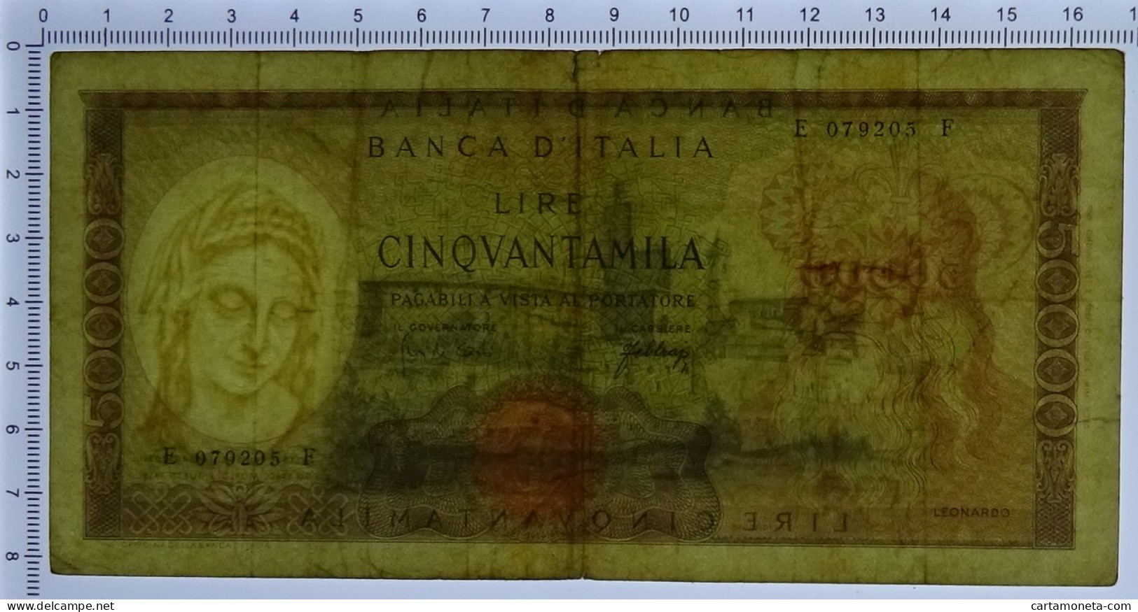 50000 LIRE BANCA D'ITALIA LEONARDO DA VINCI MEDUSA 03/07/1967 BB- - Autres & Non Classés