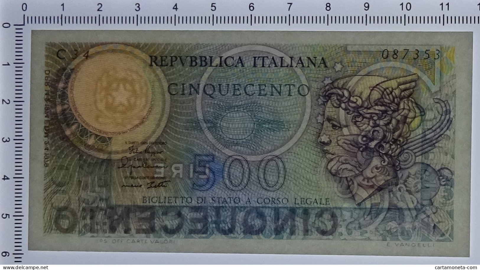 500 LIRE BIGLIETTO DI STATO MERCURIO 02/04/1979 FDS - Autres & Non Classés