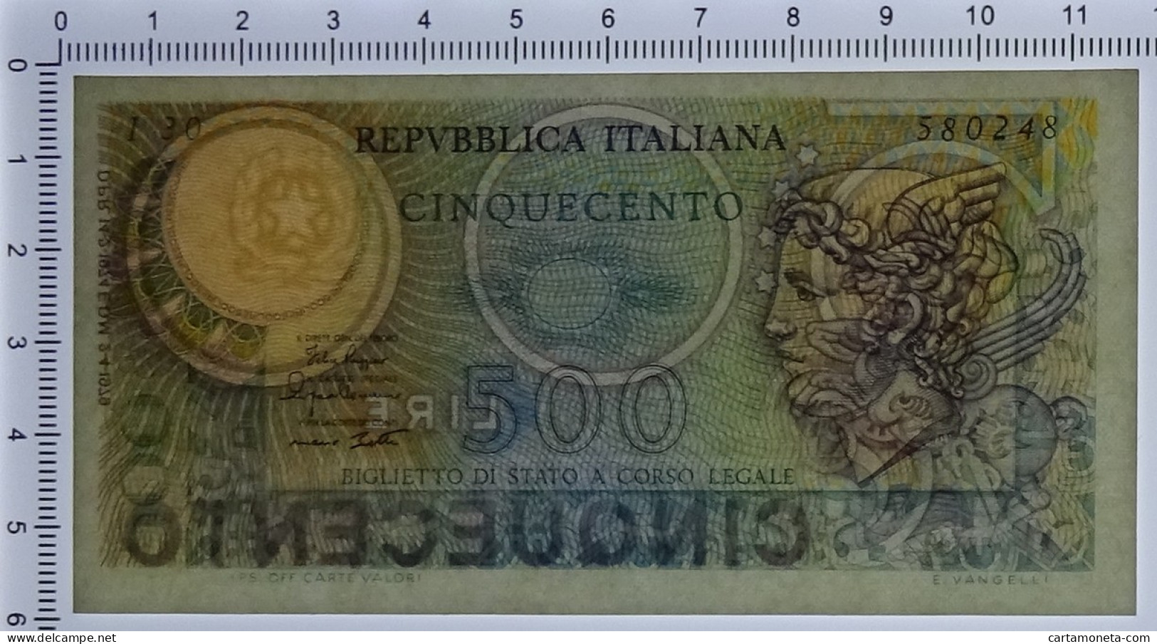 500 LIRE BIGLIETTO DI STATO MERCURIO 02/04/1979 FDS - Autres & Non Classés