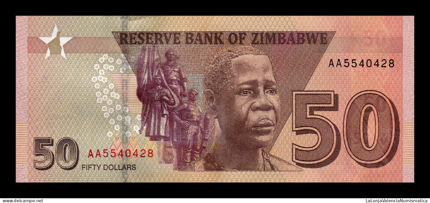 Zimbabwe 50 Dollars 2020 Pick 105 Sc Unc - Zimbabwe