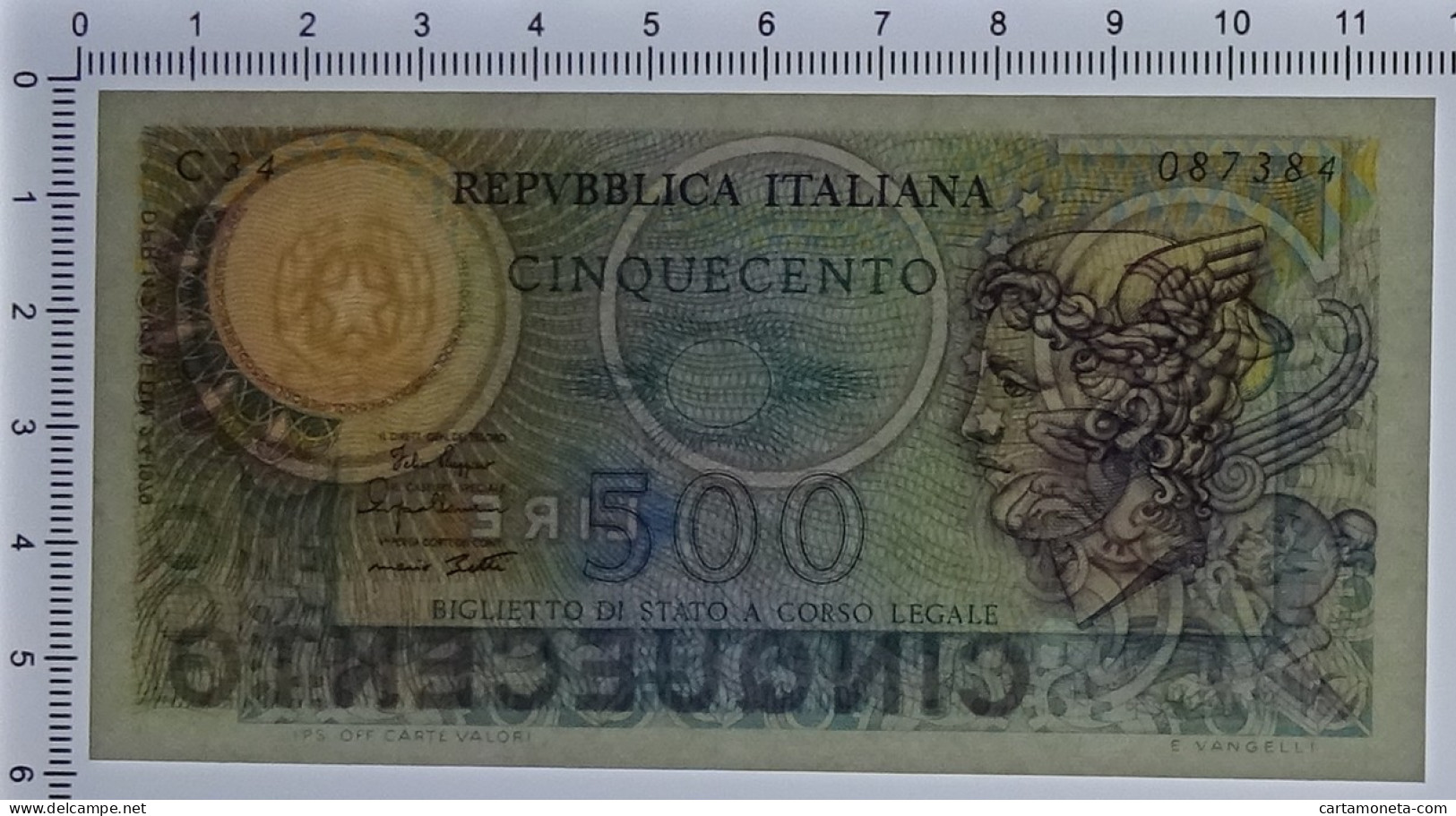 500 LIRE BIGLIETTO DI STATO MERCURIO 02/04/1979 FDS - Autres & Non Classés