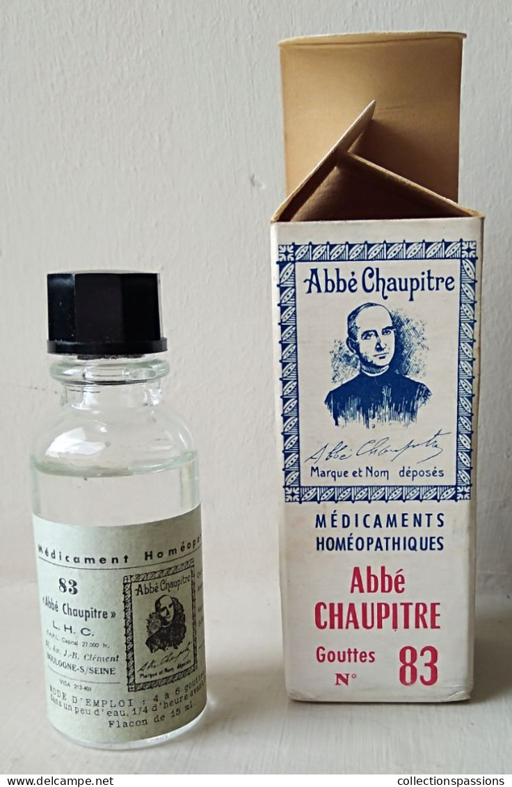 - Ancienne Bouteille Dans Sa Boite. Abbé Chaupitre N°83 - Objet Ancien De Collection - Pharmacie - - Medical & Dental Equipment