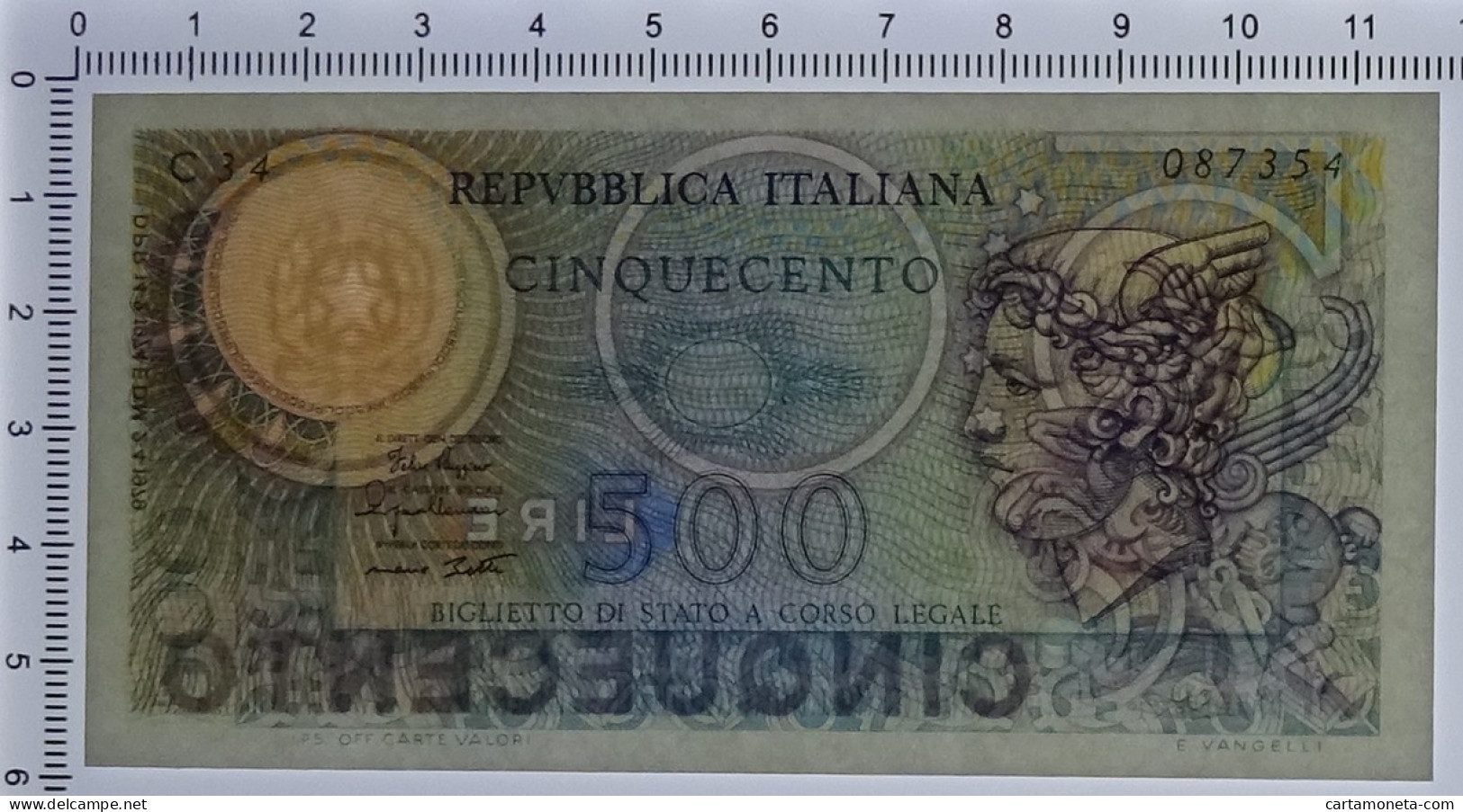 500 LIRE BIGLIETTO DI STATO MERCURIO 02/04/1979 FDS - Otros & Sin Clasificación