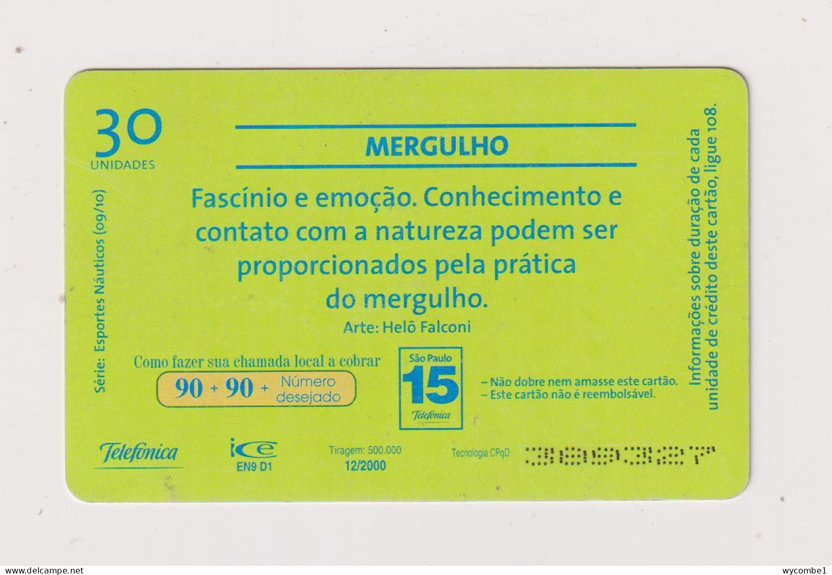 BRASIL -  Mergulho Diver Inductive  Phonecard - Brasilien