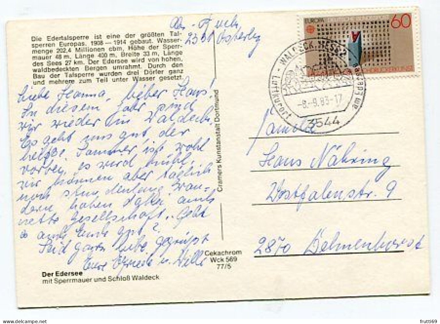 AK 207017 GERMANY - Edertalsperre - Edersee (Waldeck)