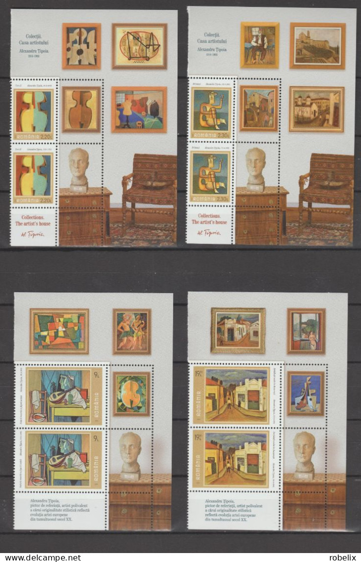 ROMANIA 2023 PAINTING -THE ARTIST'S HOUSE - Painter Alexandru Tipoia - 2 Sets With Labels  And Illustrated Borders MNH** - Moderne