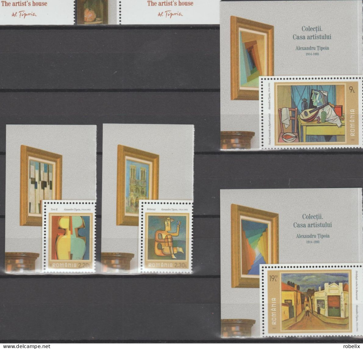 ROMANIA 2023 PAINTING -THE ARTIST'S HOUSE - Painter Alexandru Tipoia - Set  With Labels  Type 4  MNH** - Moderne