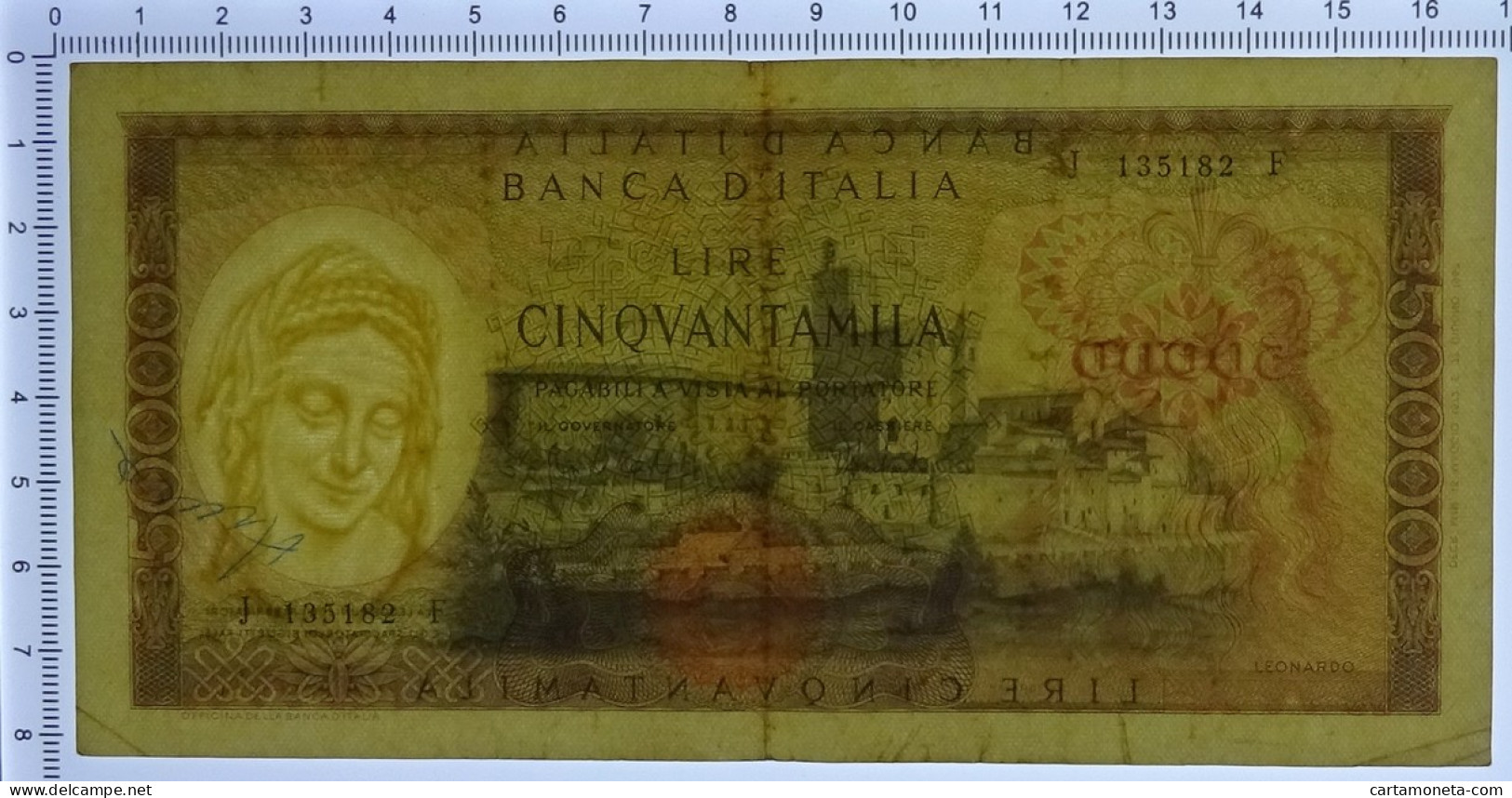 50000 LIRE BANCA D'ITALIA LEONARDO DA VINCI MEDUSA 16/05/1972 BB - Other & Unclassified