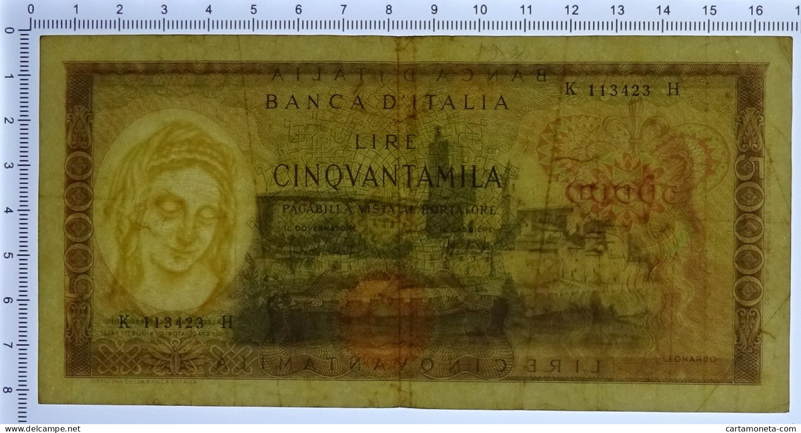 50000 LIRE BANCA D'ITALIA LEONARDO DA VINCI MEDUSA 16/05/1972 BB - Otros & Sin Clasificación