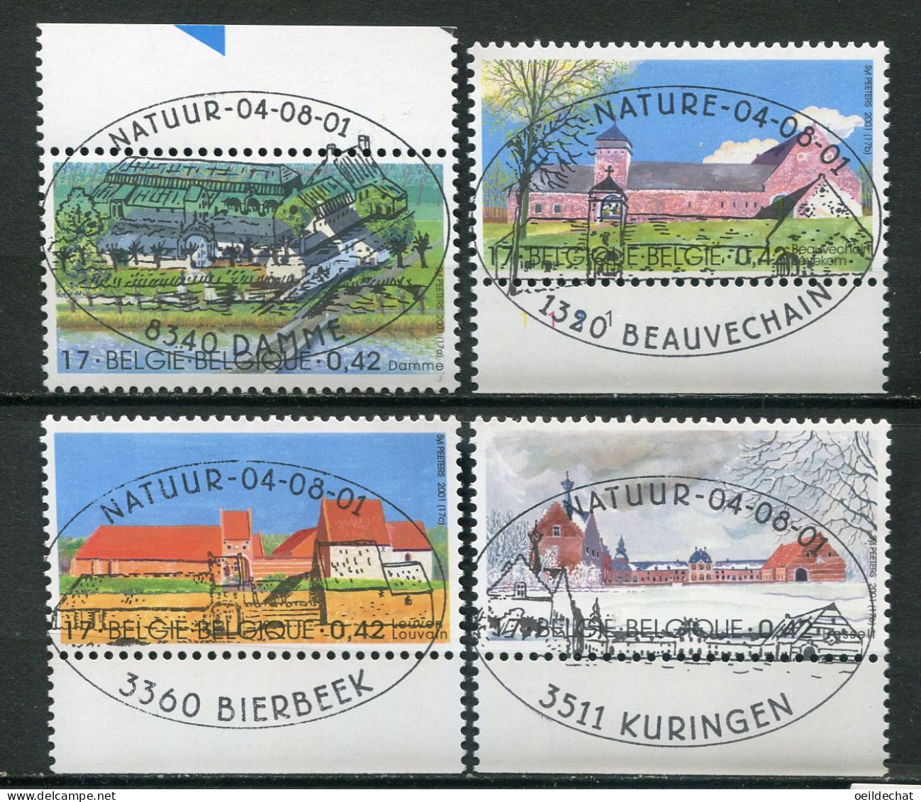 26345 Belgique N°3012/3, 3014, 3016° Fermes  2001  TB - Used Stamps