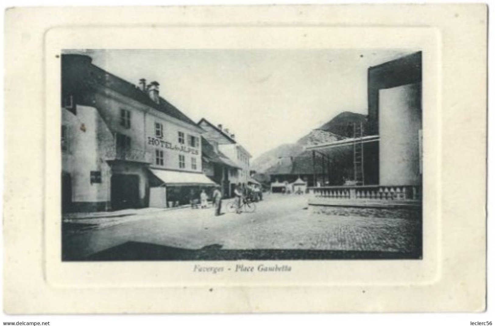 74 FAVERGES PLACE GAMBETTA Hôtel Des Alpes 1916 CPA 2 SCANS - Faverges