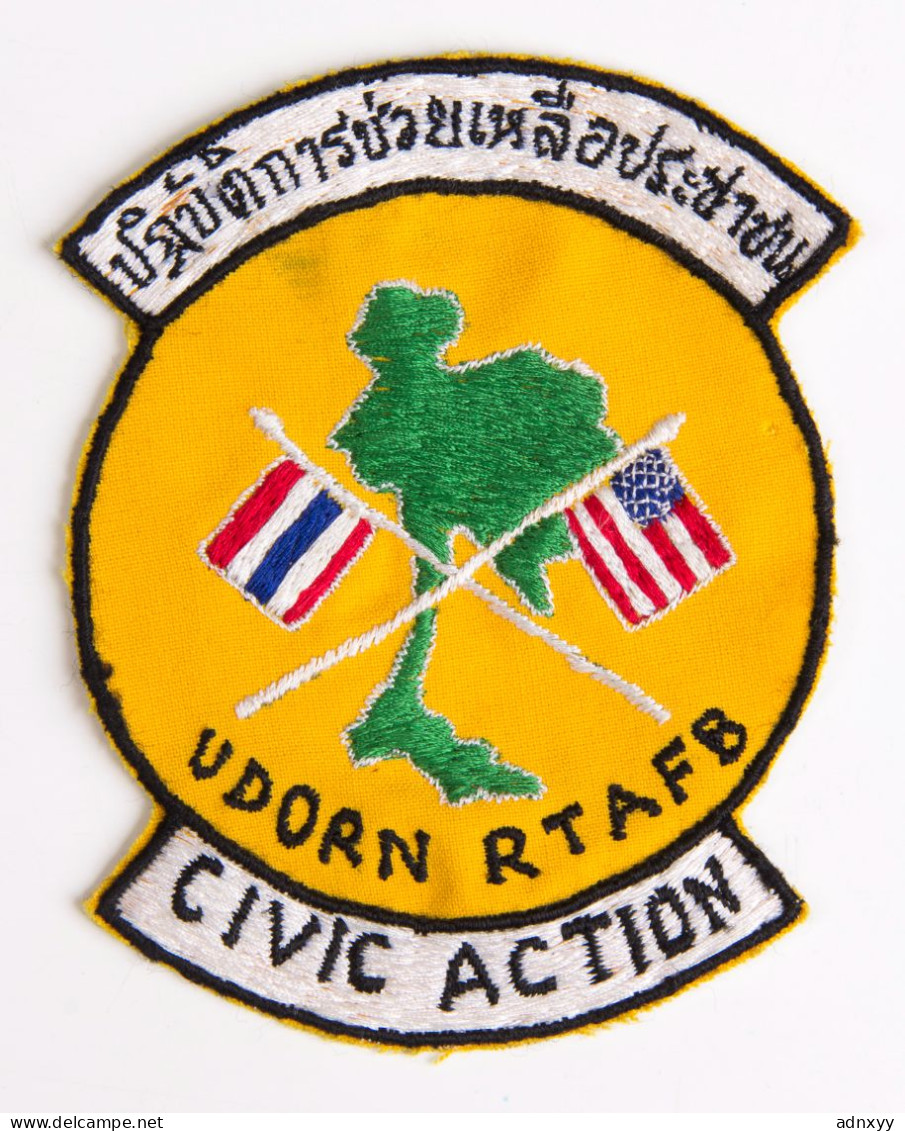 Patch USAF Civic Action Base D'Udorn Fabrication Thaïlandaise Guerre Du Vietnam - Patches