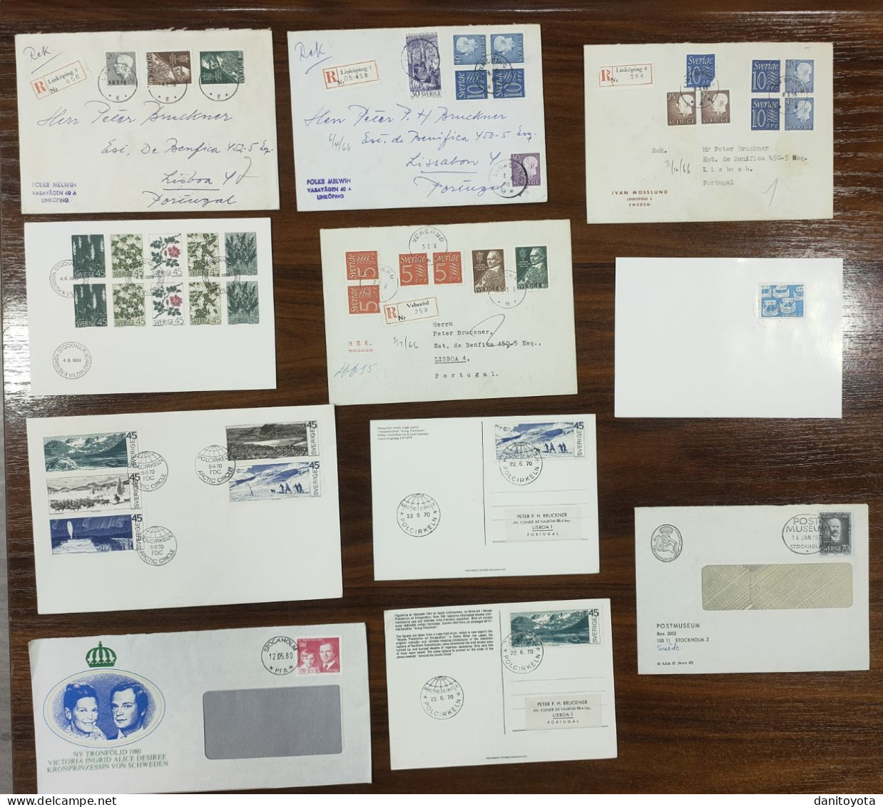 SUECIA. LOTE DE 11 SOBRES Ó TARJETAS. - Lettres & Documents