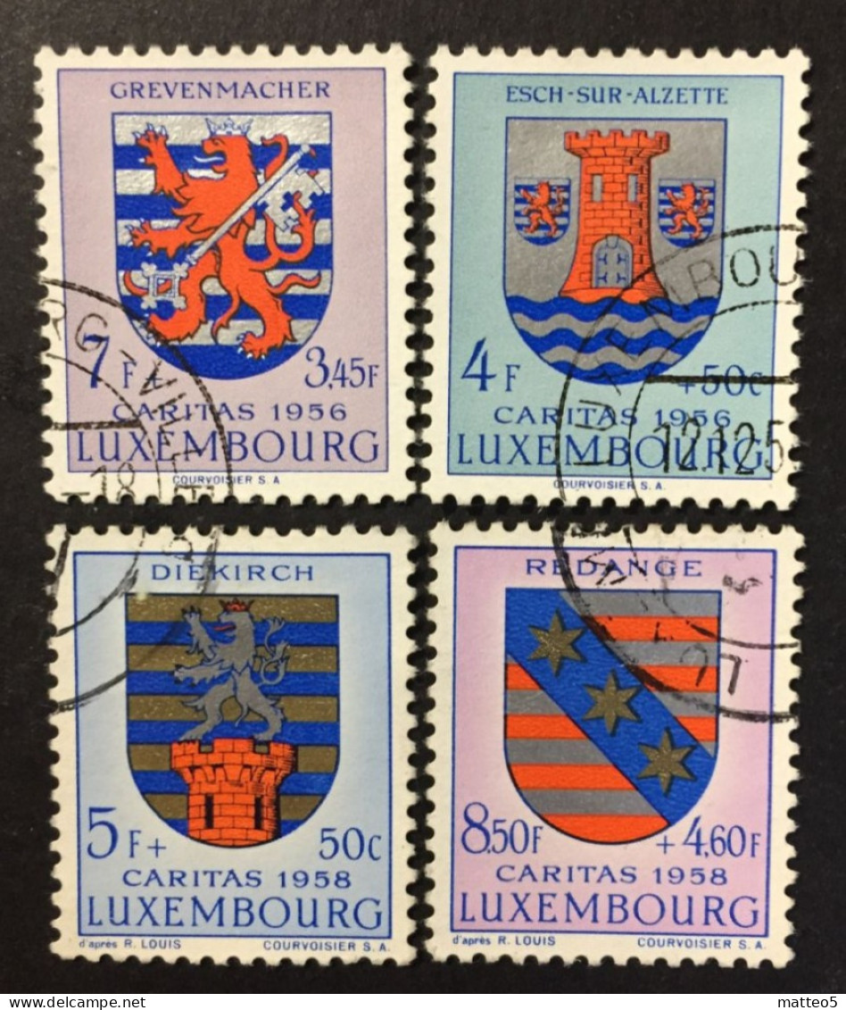1956 Luxembourg - Cantonal Coat Of Arms - 4 Stamps Used - Gebraucht