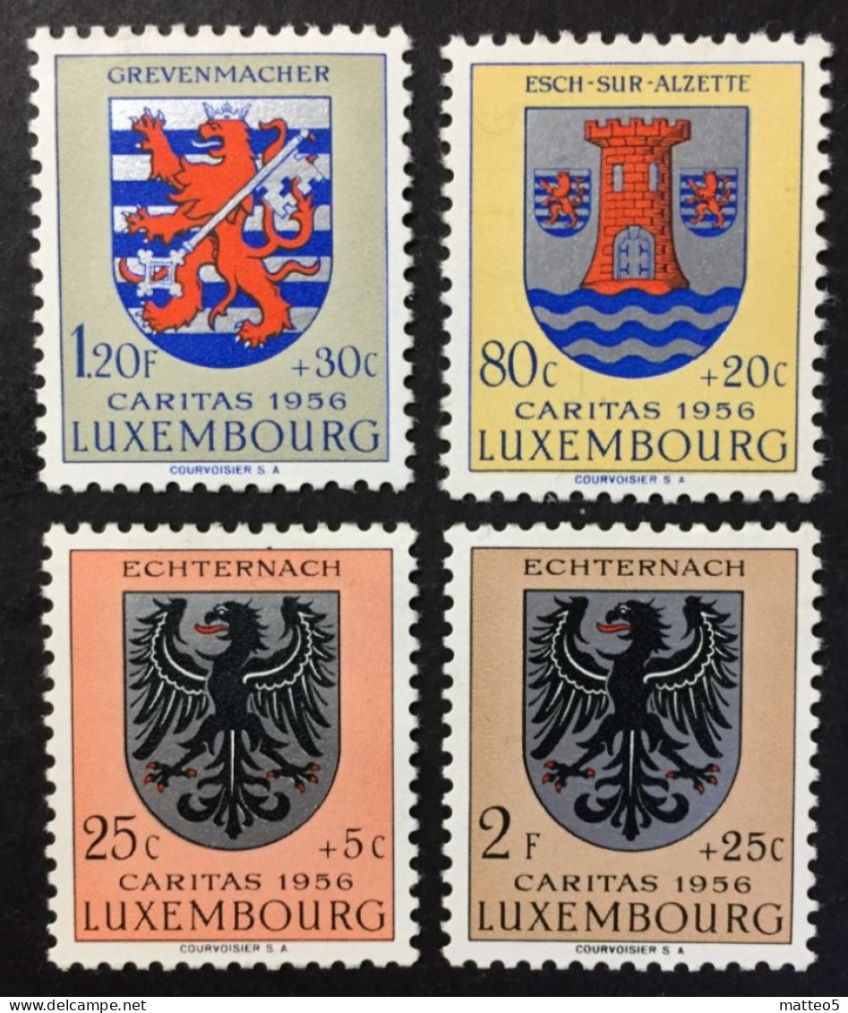 1956 Luxembourg - Cantonal Coat Of Arms - 4 Stamps Unused ( Mint Hinged ) - Used Stamps