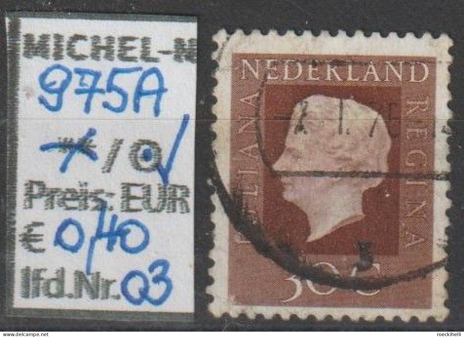 1972 - NIEDERLANDE - FM/DM "Königin Juliana" 30 C Dkl'rotbraun - O  Gestempelt - S. Scan (975o 01-10 Nl) - Oblitérés