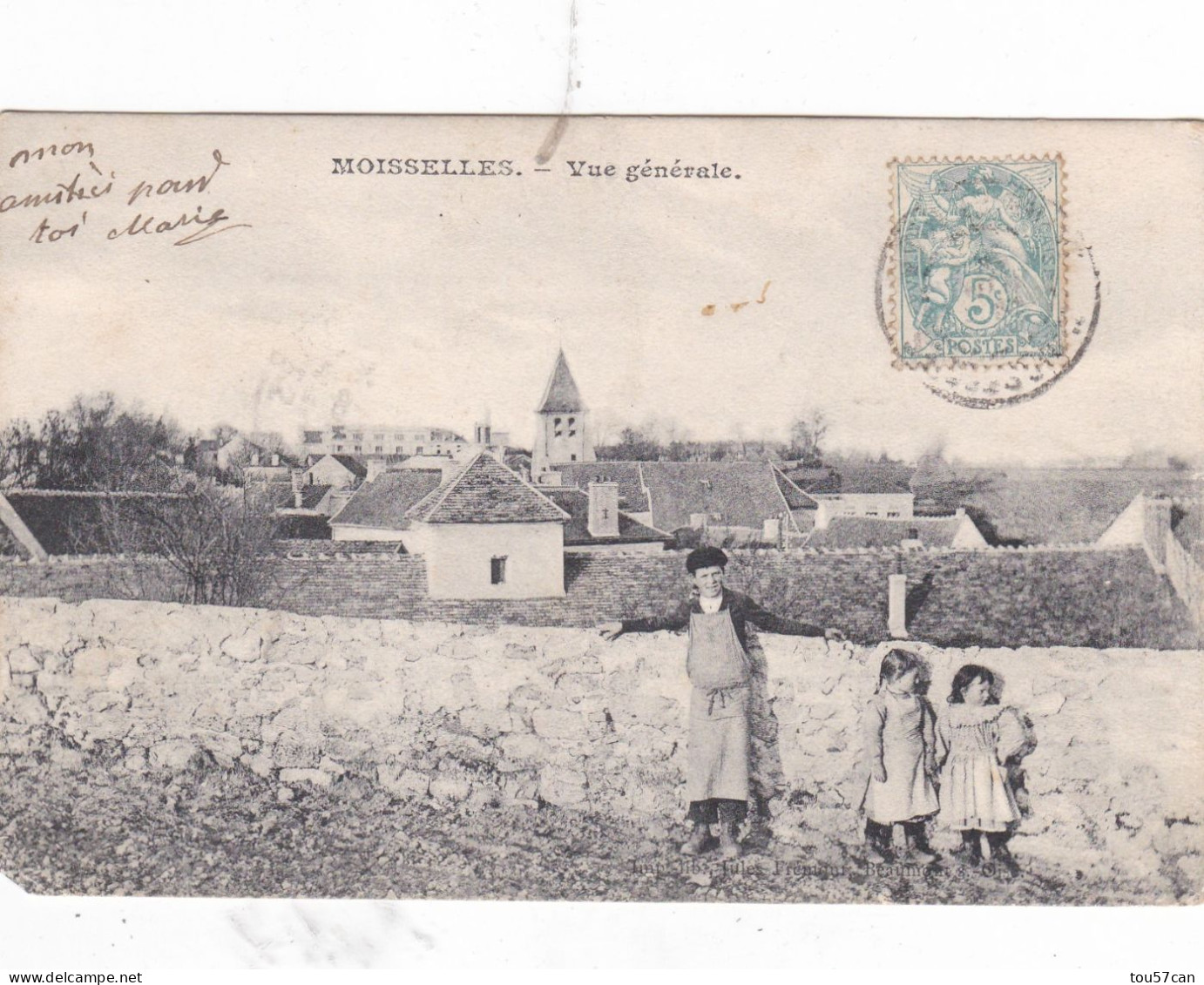 MOISSELLES   -   VAL D'OISE  -  (95)  -  CPA   ANIMEE   DE  1905  -  VUE  GENERALE  DU  VILLAGE. - Moisselles