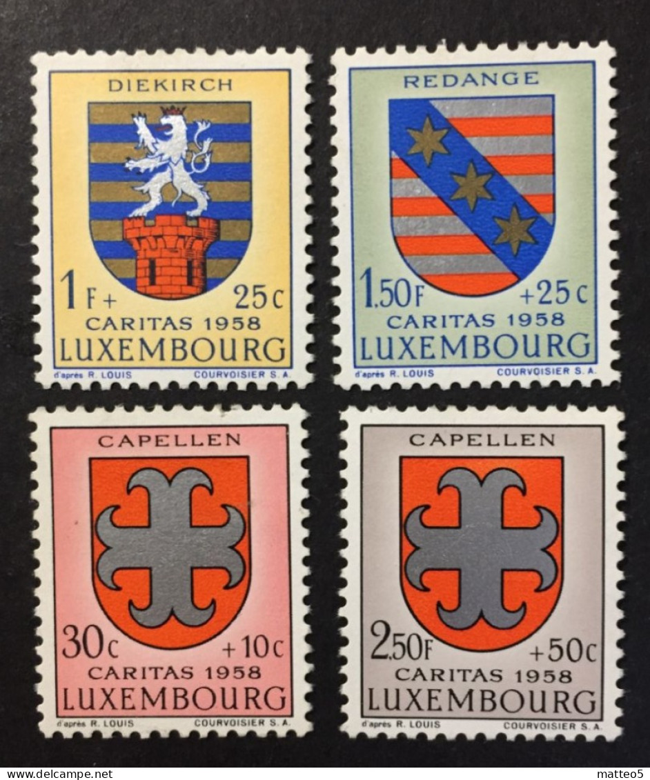 1958 Luxembourg - Cantonal Coat Of Arms - 4 Stamps Unused ( Mint Hinged ) - Gebraucht