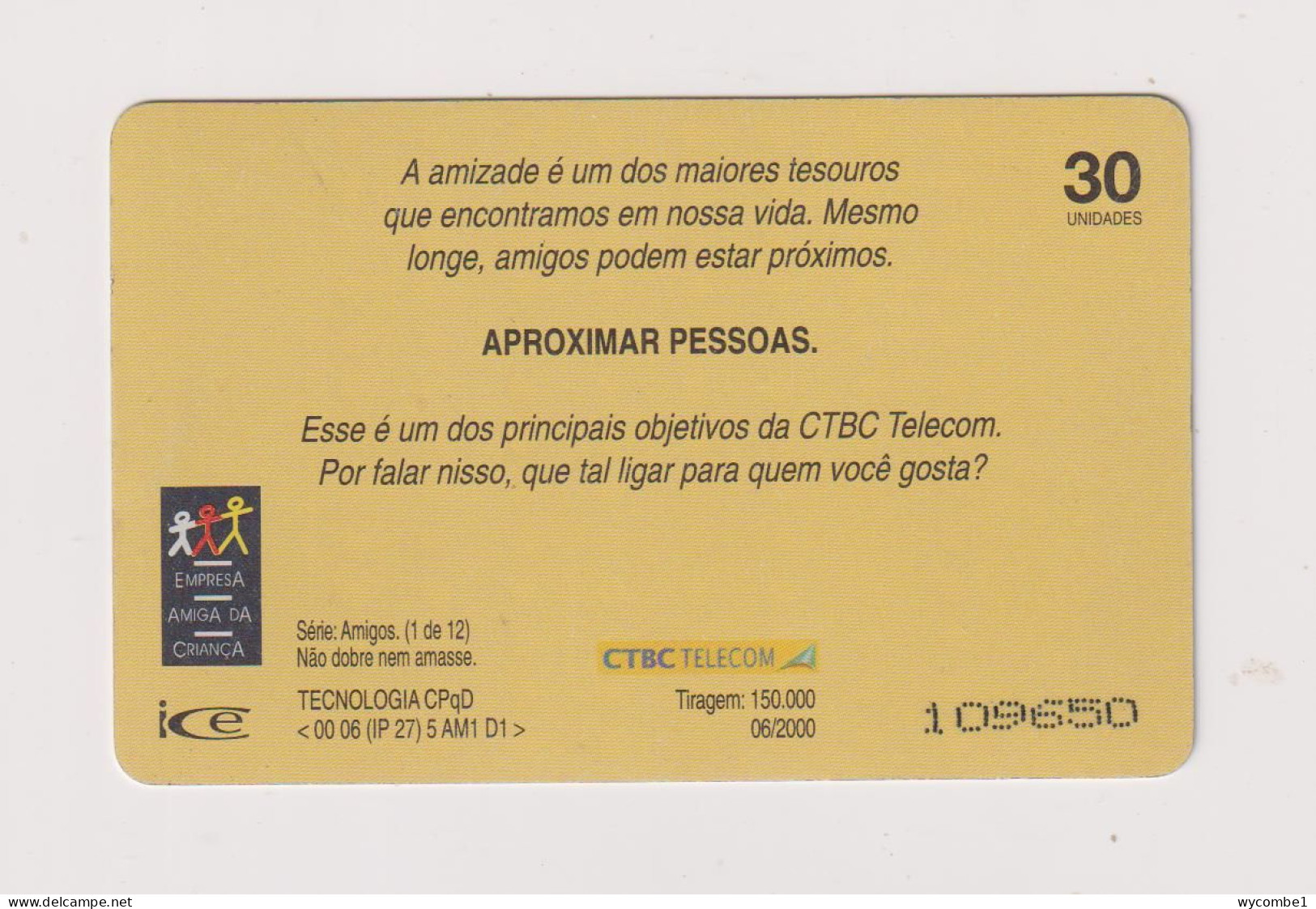 BRASIL - Aproximar Pessoas Inductive  Phonecard - Brésil