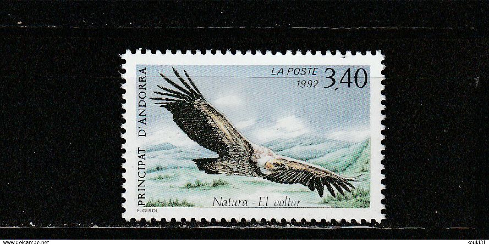Andorre YT 421 ** : Vautour - 1992 - Águilas & Aves De Presa