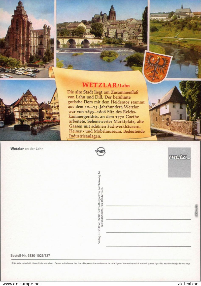 Ansichtskarte Wetzlar Kirche, Lahn, Markt 1985 - Wetzlar