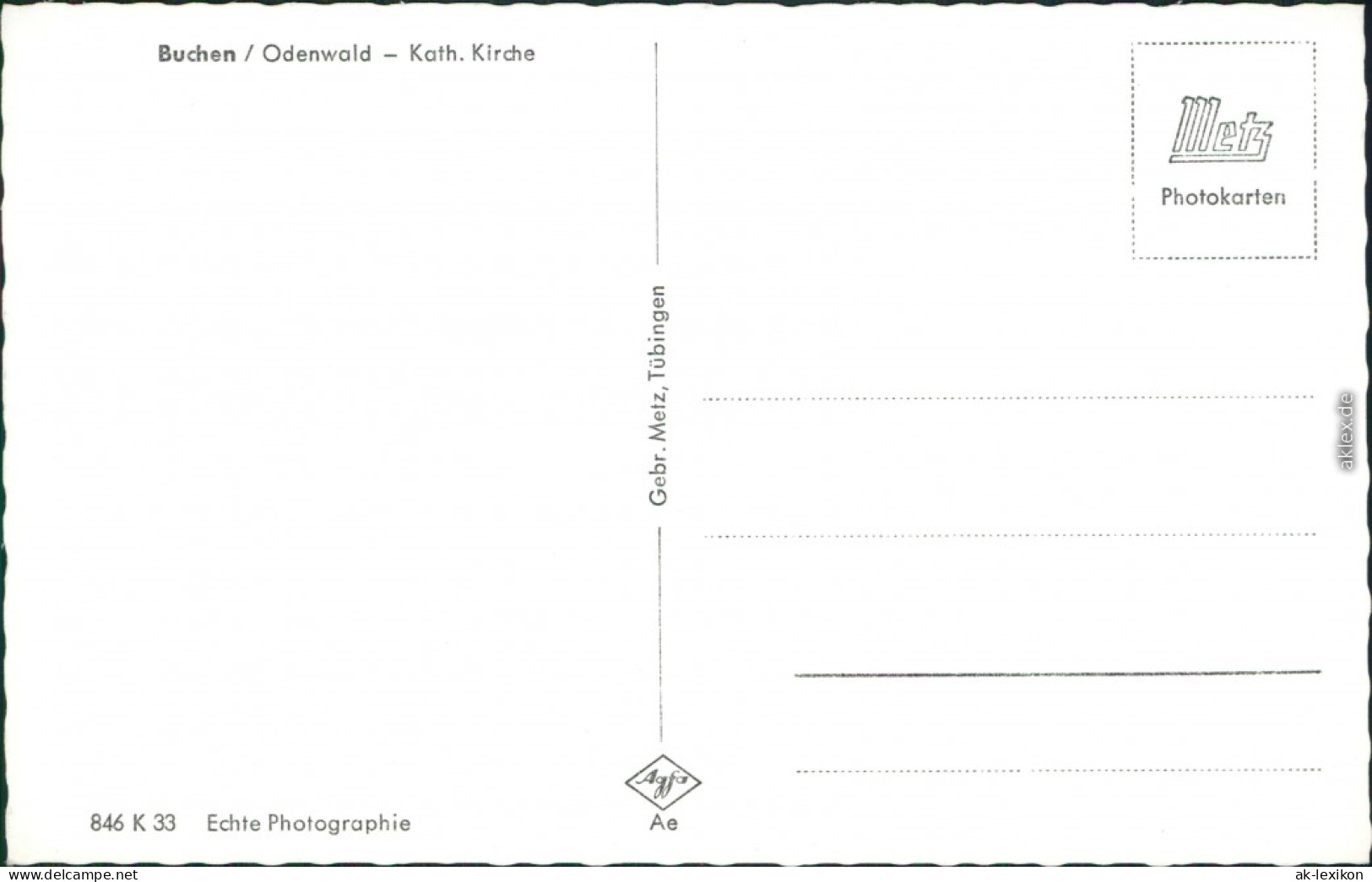 Ansichtskarte Buchen (Odenwald) Kath. Kirche 1960 - Buchen