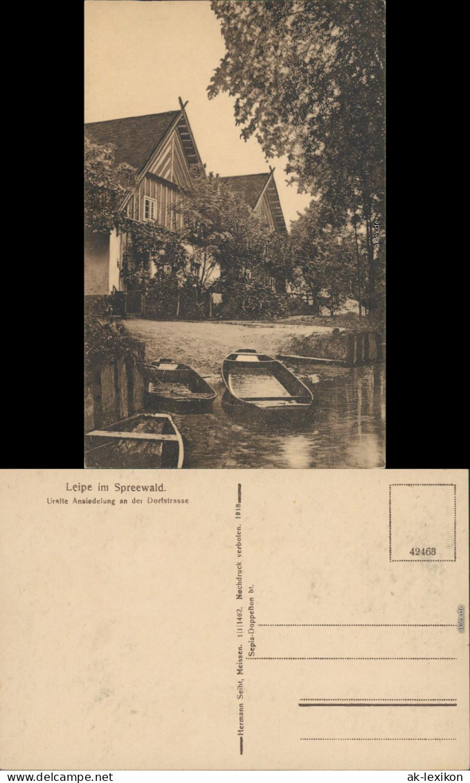 Leipe-Lübbenau (Spreewald) Lipje Lubnjow Uralte Siedlung An Der Dorfstraße 1918 - Luebbenau