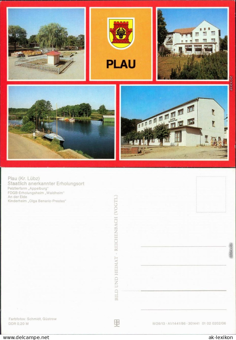 Plau Am See Pelztierfarm Appelburg FDGB-Erholungsheim Waldheim Kinderheim  1986 - Plau