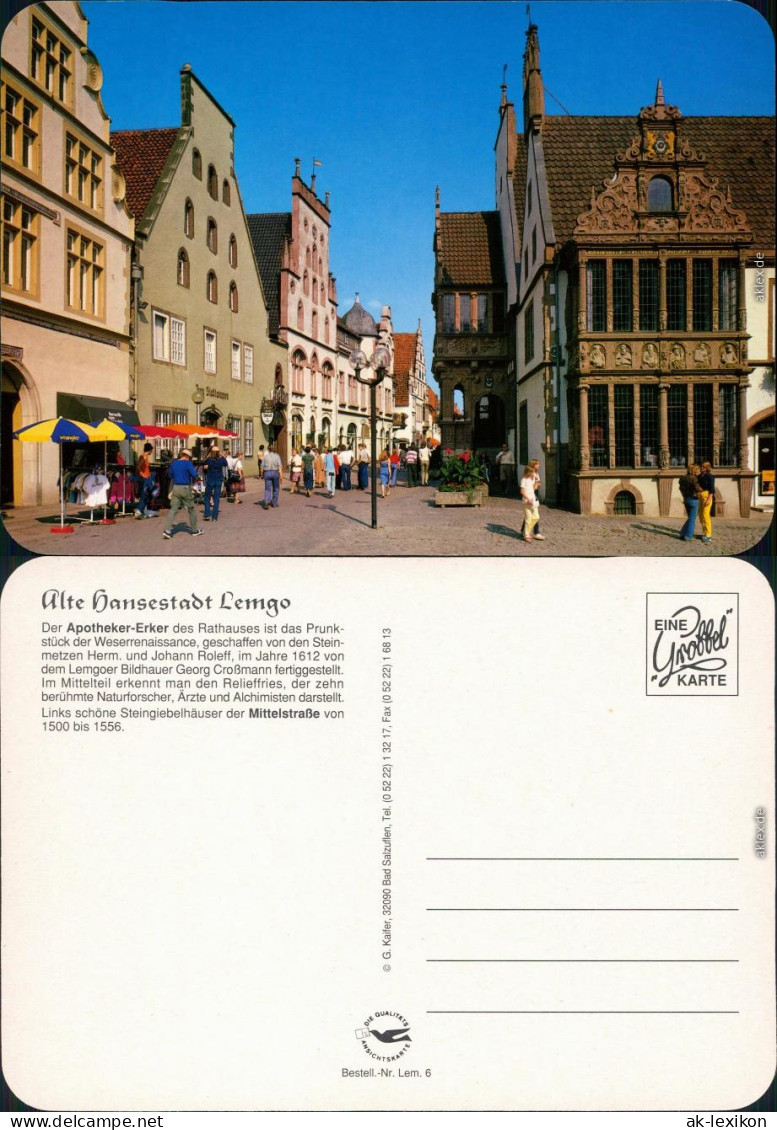 Ansichtskarte Lemgo Mittelstraße, Apotheker-Erker 1985 - Lemgo