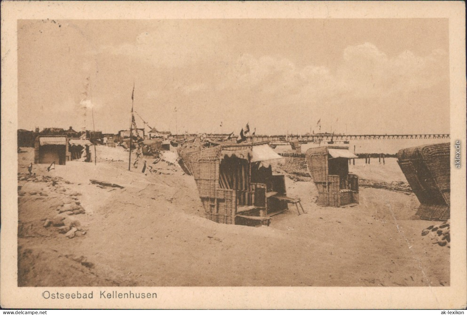 Ansichtskarte Kellenhusen (Ostsee) Strandpartie - Strandkörbe 1922  - Kellenhusen