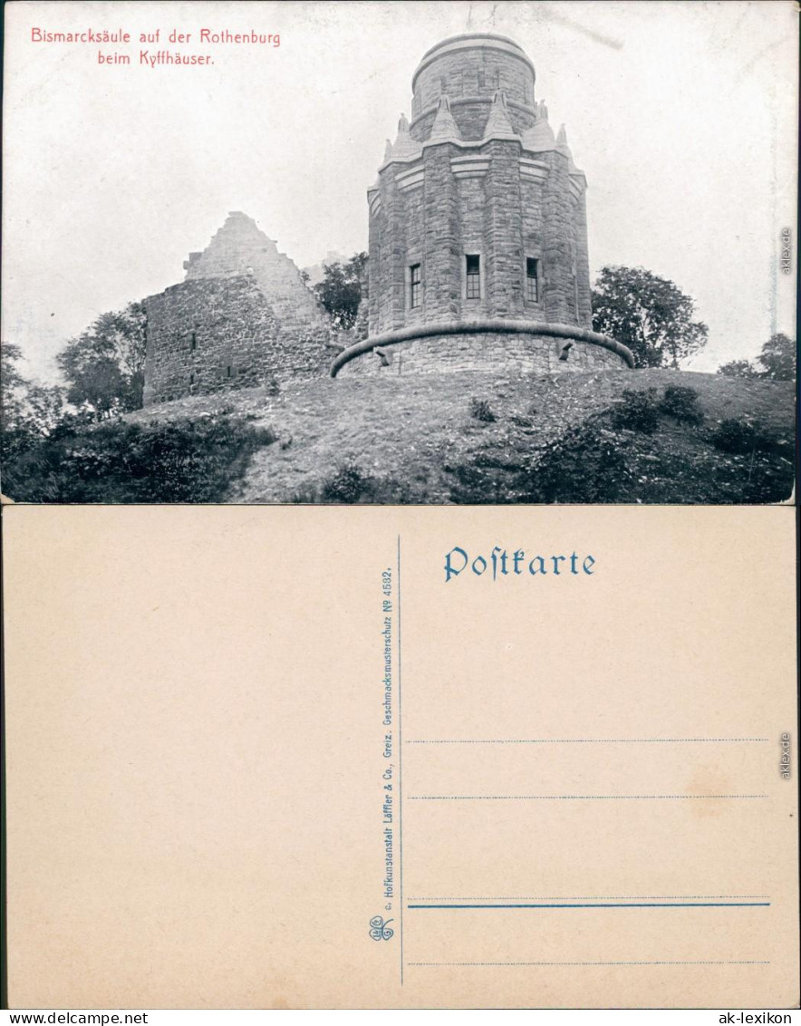 Steinthaleben-Kyffhäuserland Bismarcksäule Auf Der Rothenburg 1913  - Kyffhaeuser