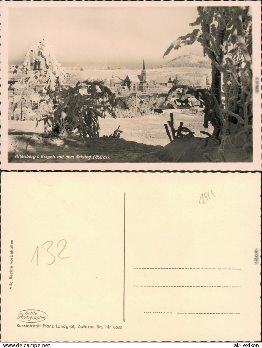 Ansichtskarte Geising-Altenberg (Erzgebirge) Stadt Im Winter 1934  - Geising