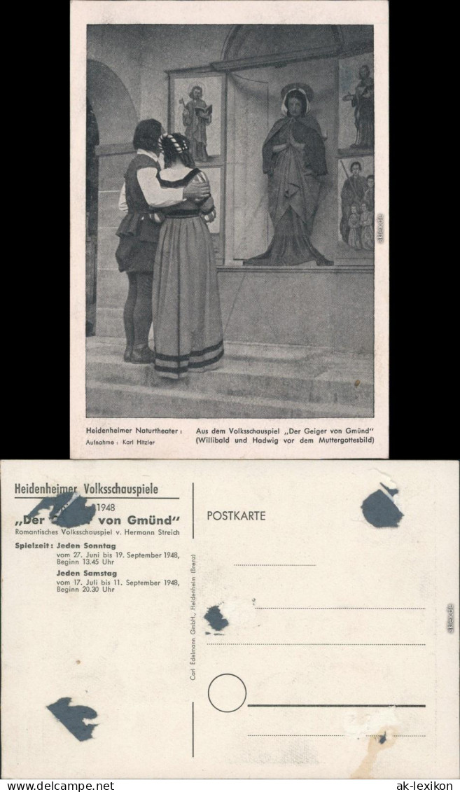 Ansichtskarte Heidenheim An Der Brenz Naturtheatre - Volksschauspiel 1948  - Heidenheim