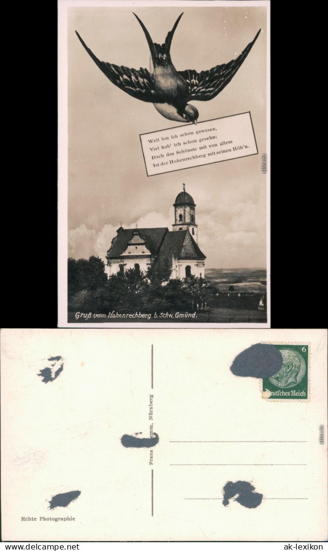 Ansichtskarte Schwäbisch Gmünd Schwalbe - Kirche 1934  - Schwaebisch Gmünd