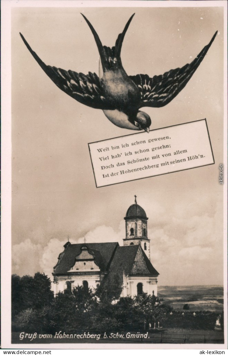 Ansichtskarte Schwäbisch Gmünd Schwalbe - Kirche 1934  - Schwäbisch Gmünd
