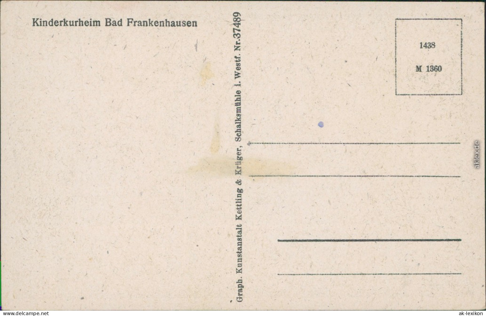 Ansichtskarte Bad Frankenhausen Kinderkurheim 1935 - Bad Frankenhausen