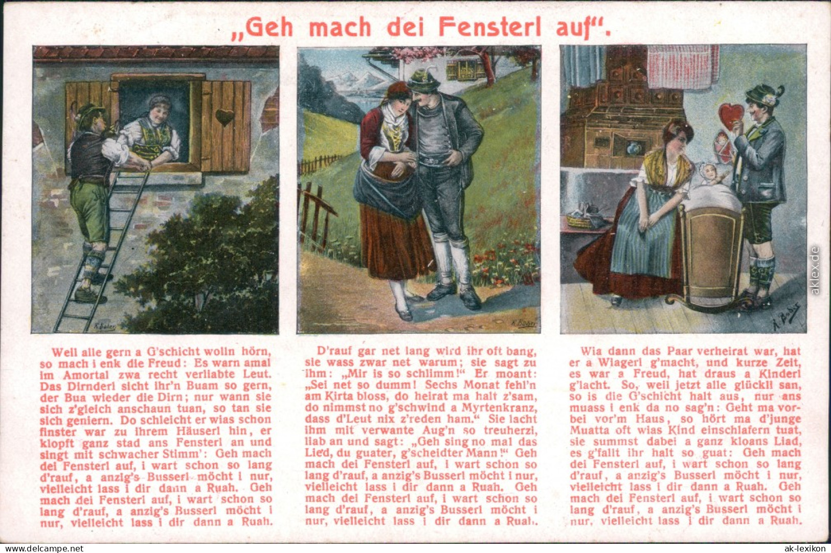 Ansichtskarte  Spruchkarten/Gedichte - Geh Mach Dei Fensterl Auf 1913 - Philosophy