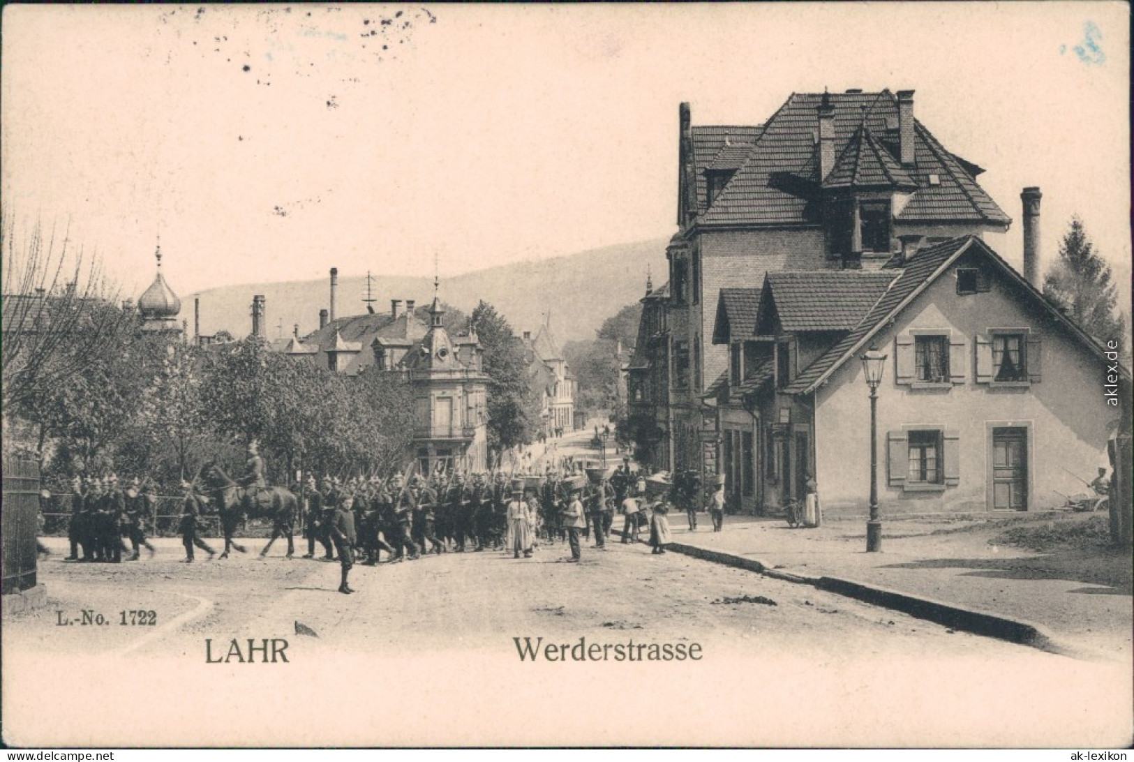 Ansichtskarte Lahr (Schwarzwald) Parade In Der Wederstraße 1907  - Lahr