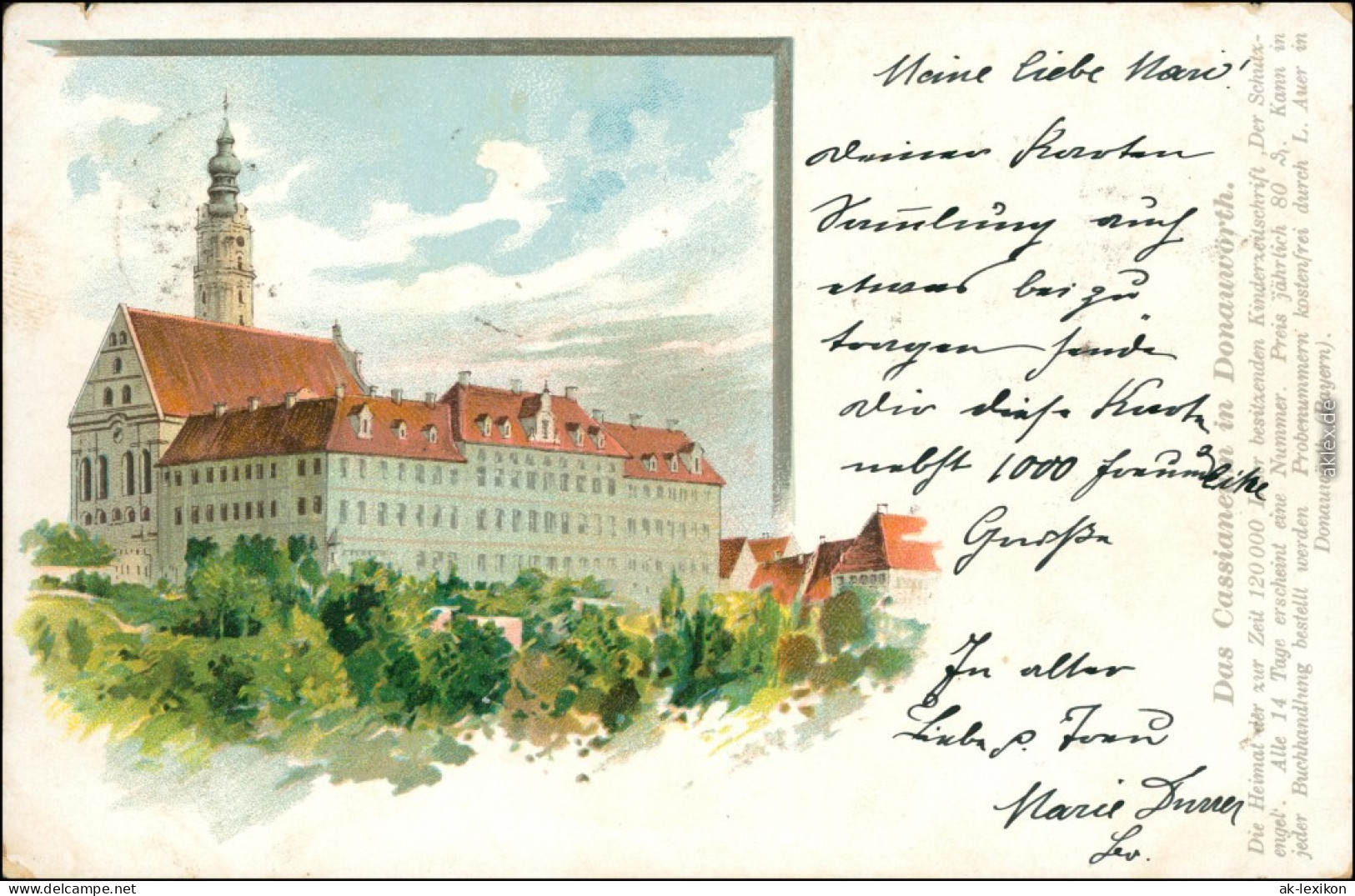 Ansichtskarte Donauwörth Cassianeum 1899 - Donauwoerth
