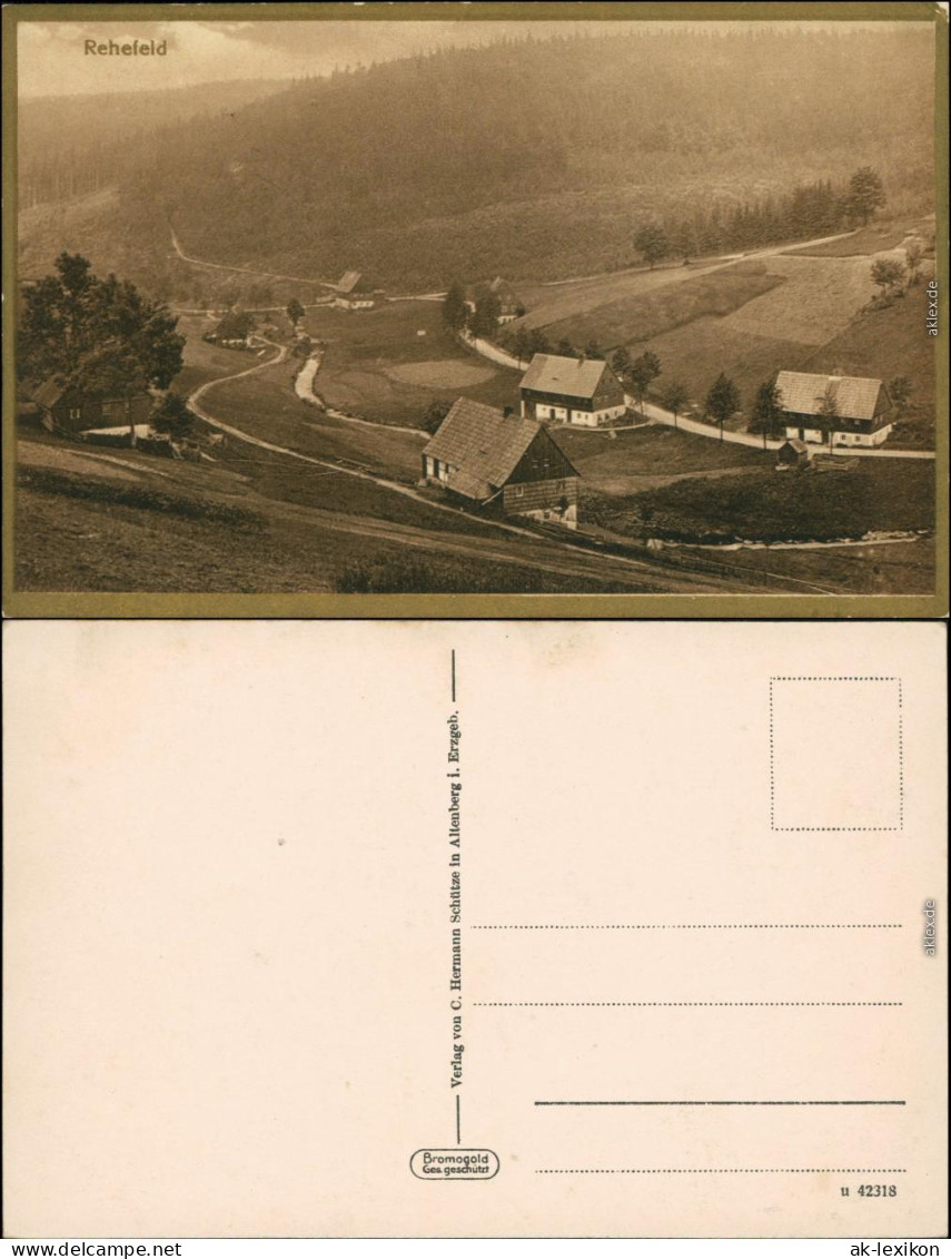 Rehefeld-Altenberg (Erzgebirge) Stadtpartie - Goldrand - Bromogold 1913 - Rehefeld