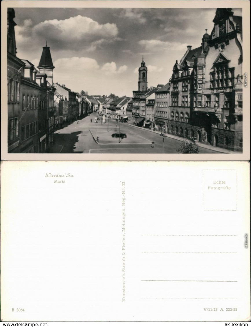 Ansichtskarte Werdau Partie Auf Dem Marktplatz 1955  - Werdau
