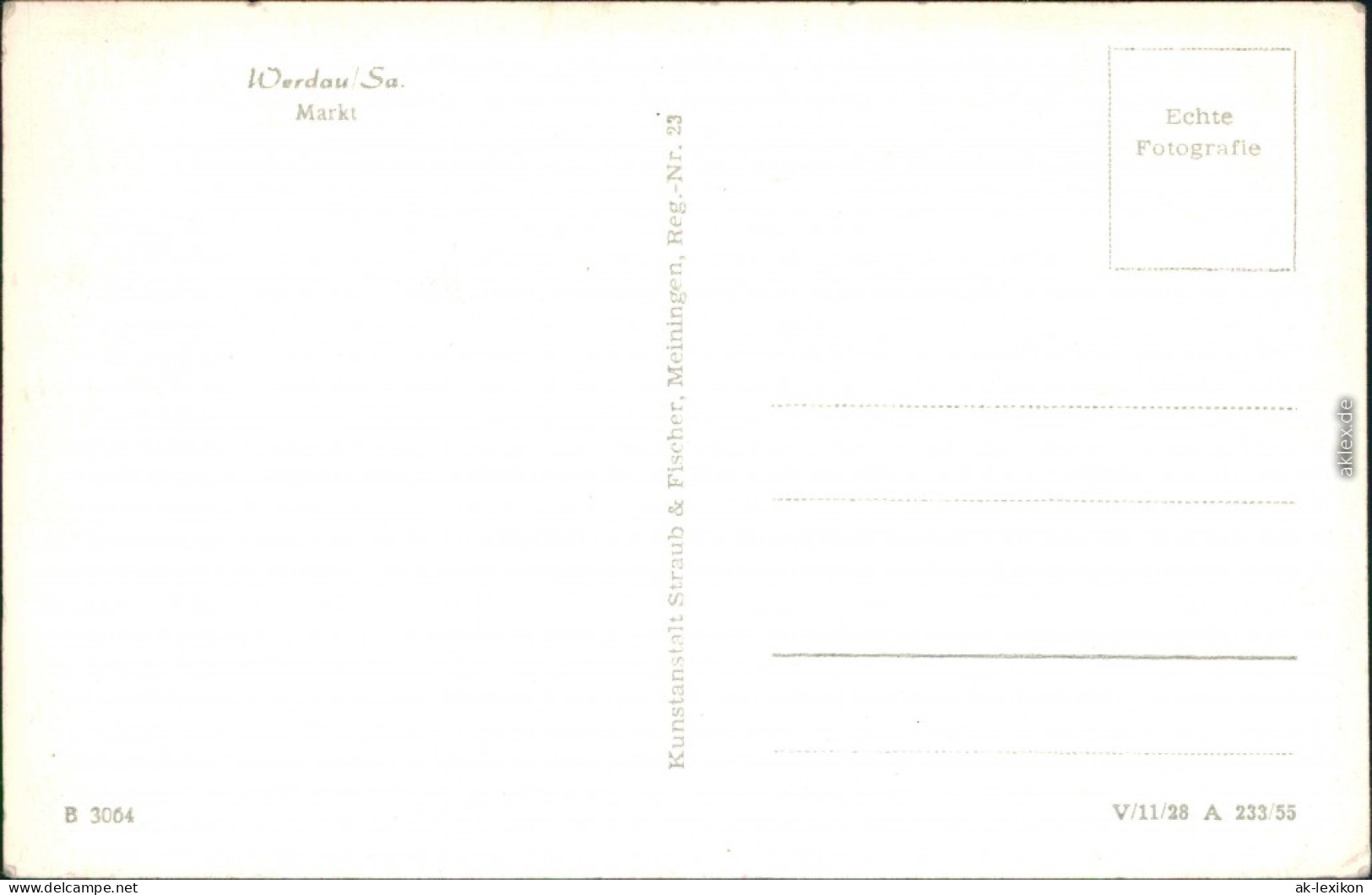 Ansichtskarte Werdau Partie Auf Dem Marktplatz 1955  - Werdau