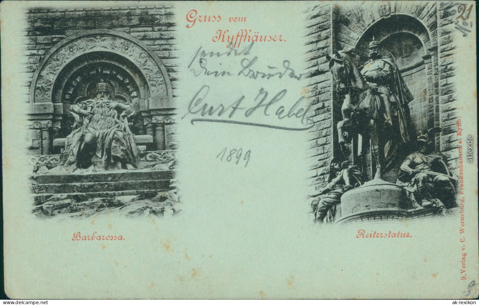 Kelbra (Kyffhäuser) Kaiser-Friedrich-Wilhelm/Barbarossa-Denkmal 2 Bild 1899 - Kyffhaeuser