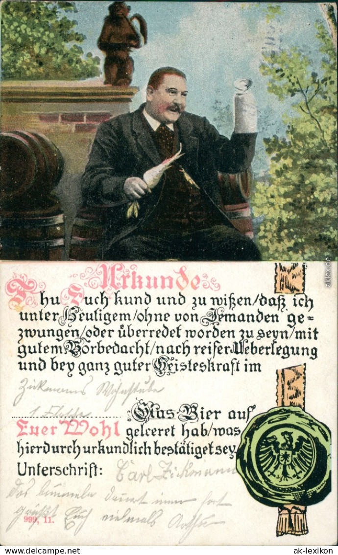 Ansichtskarte  Trinksprüche Alkohol - Das Bier Auf Euer Wohl 1910 - Filosofie