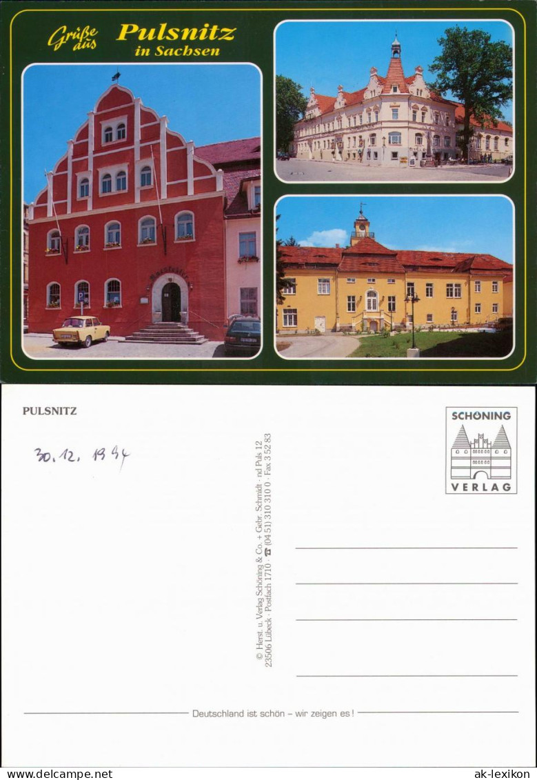 Ansichtskarte Pulsnitz Połčnica Gaststätte, Fachwerkhaus, Schloss 1994 - Pulsnitz