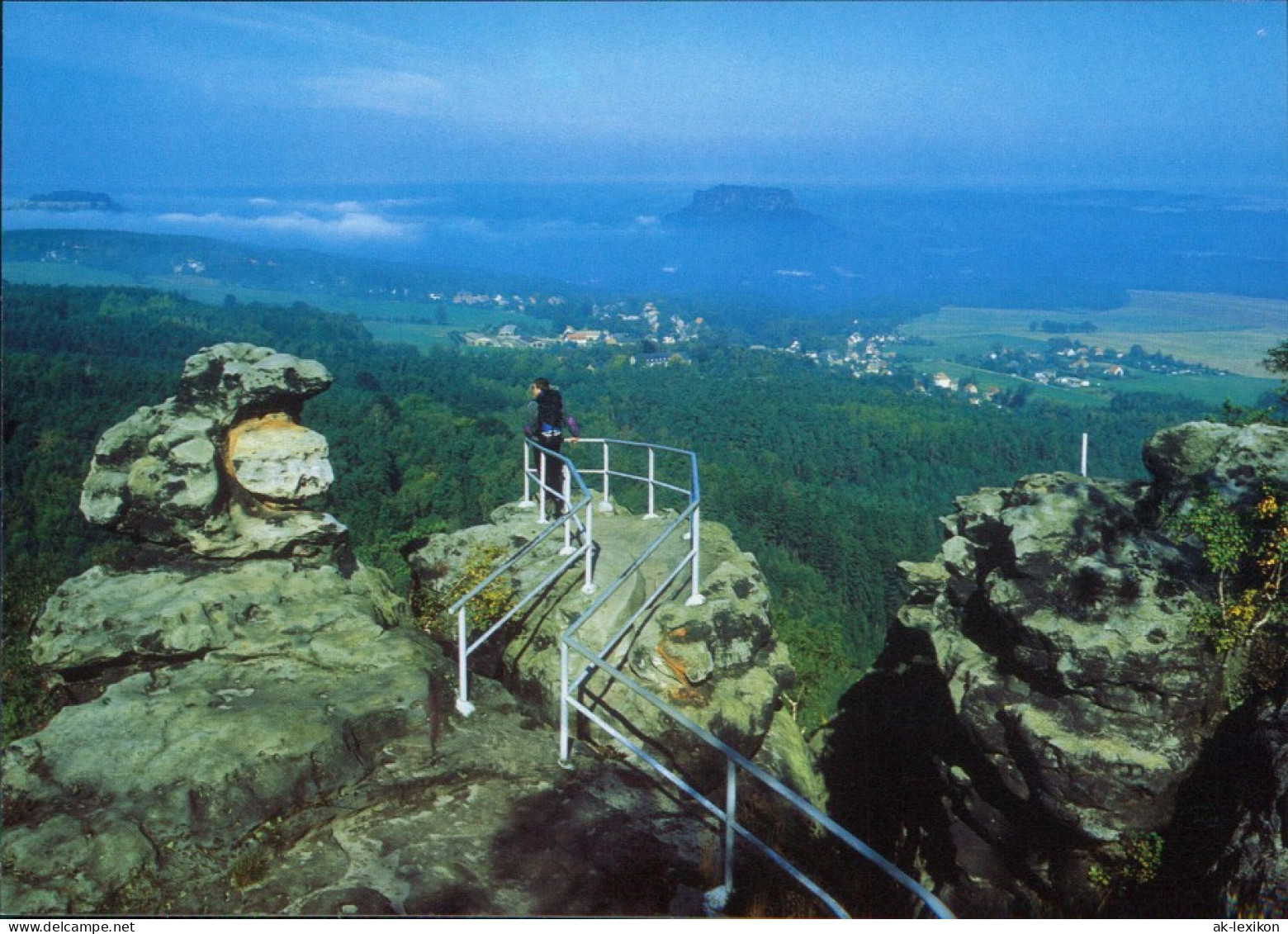 Gohrisch (Sächs. Schweiz) Papststein Mit Blick Auf Festung Königstein 995 - Gohrisch