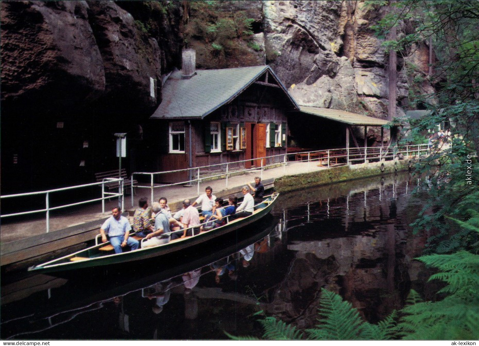 Ansichtskarte Hinterhermsdorf-Sebnitz Bootstation Obere Schleuse 1995 - Hinterhermsdorf