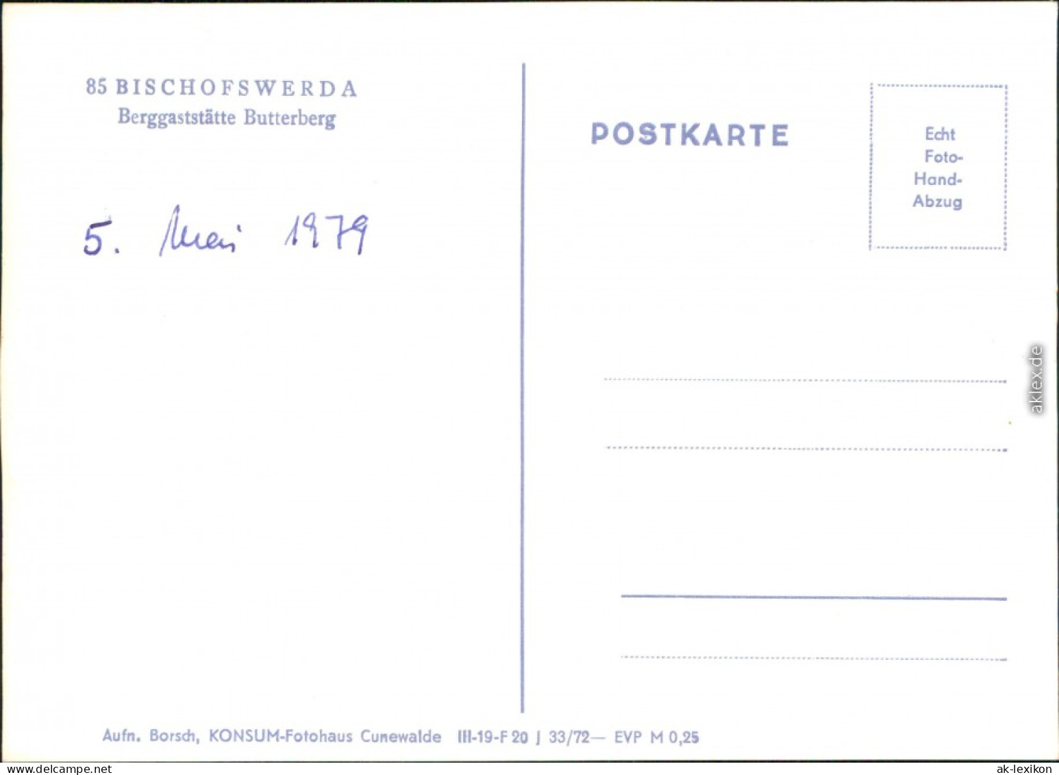 Ansichtskarte Bischofswerda Berggasthaus Butterberg 1979 - Bischofswerda