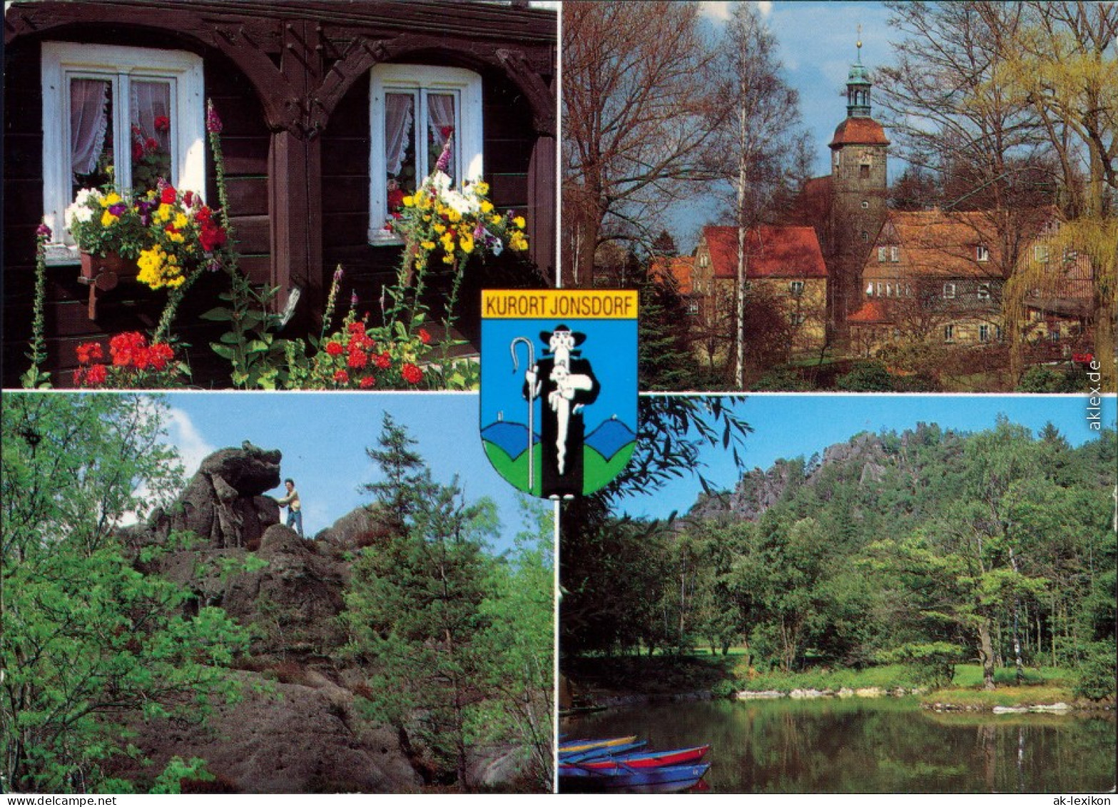 Jonsdorf Fachwerkhaus, Kirche, Bernhardiner   Gondelteich Mit Nonnenfelsen 1996 - Jonsdorf