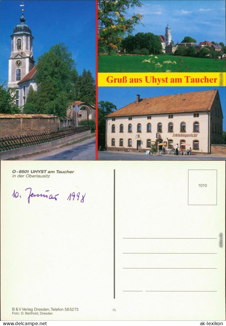 Uhyst Am Taucher-Burkau OL Porchow Kirche, Teilansicht, Gaststätte 1998 - Burkau